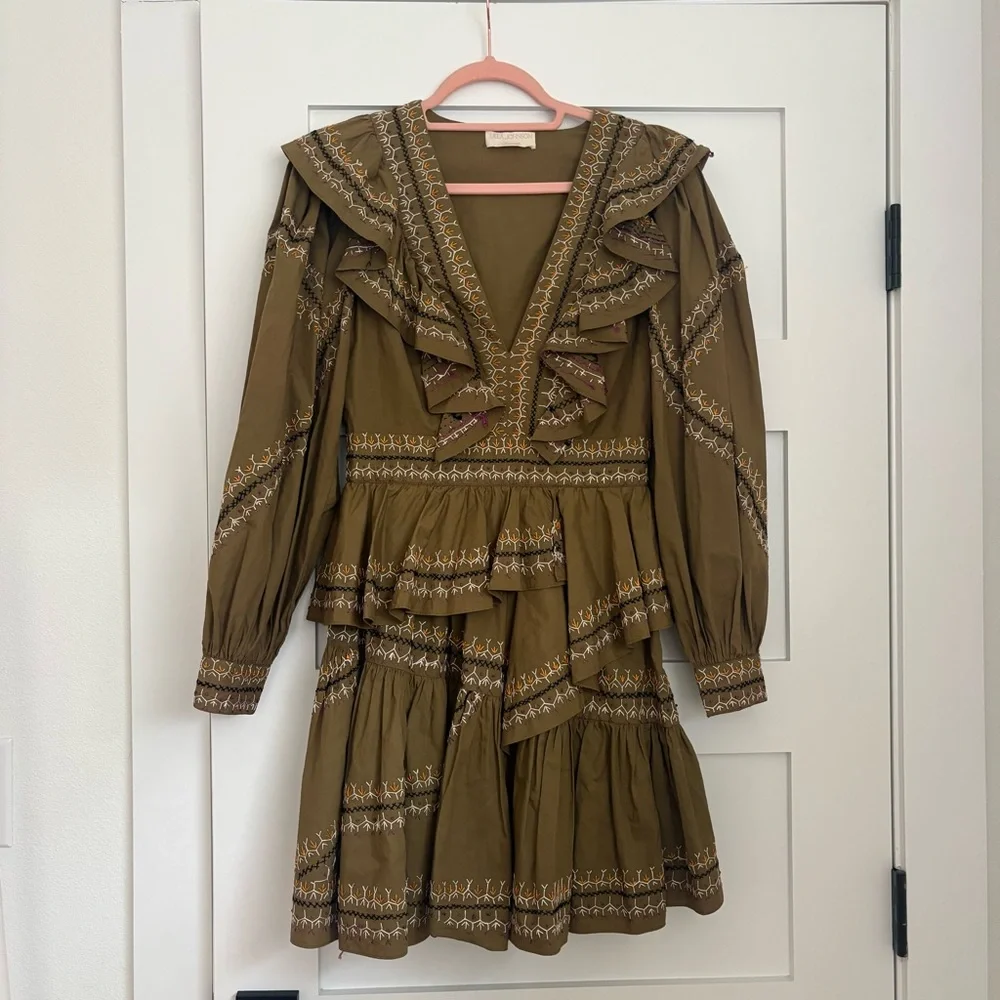 Ulla Johnson Anais Embroidered Ruffle Mini Dress - Picture 5 of 13